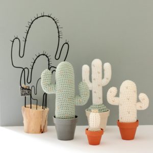 collection de cactus au crochet
