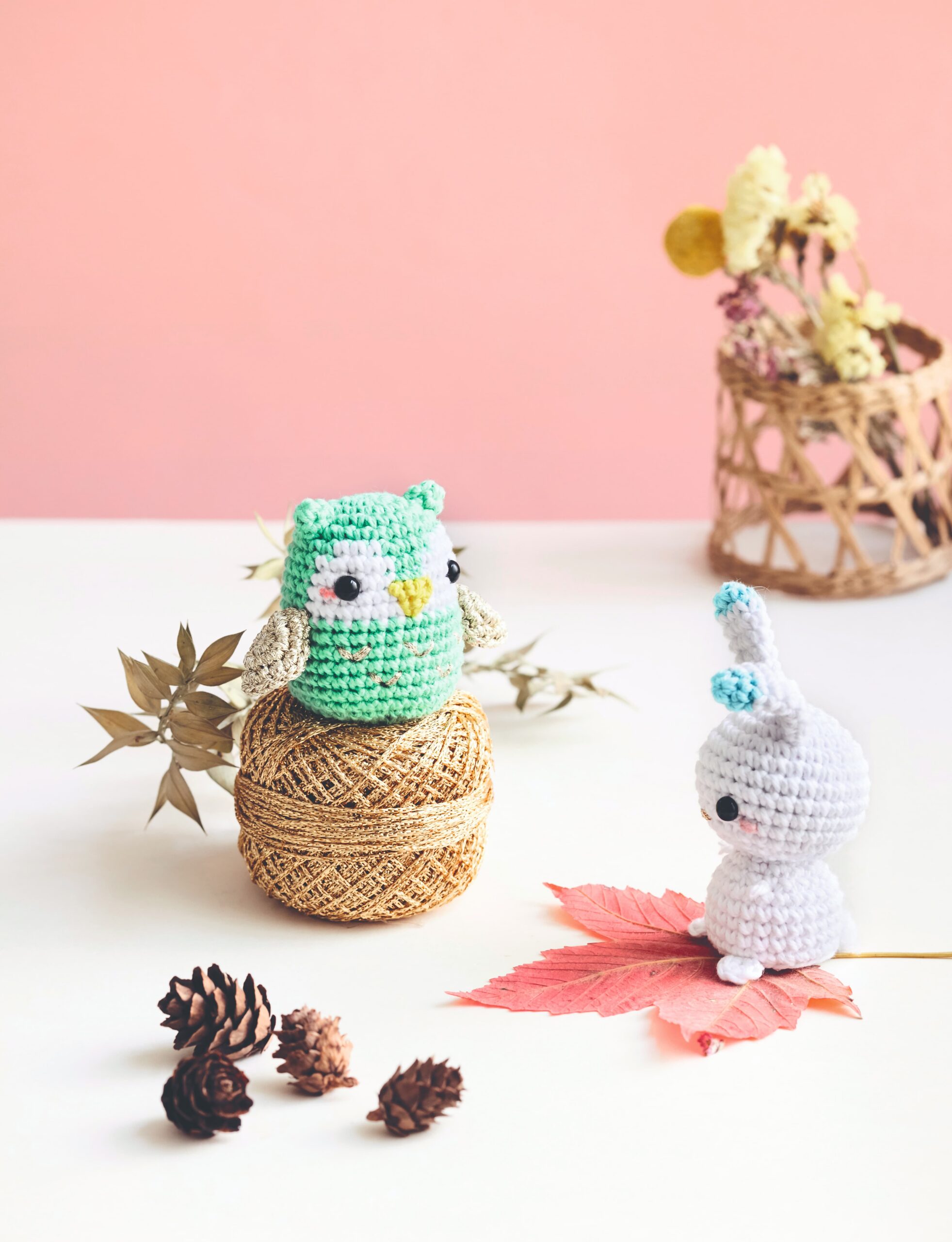 Mini hibou et lapin au crochet