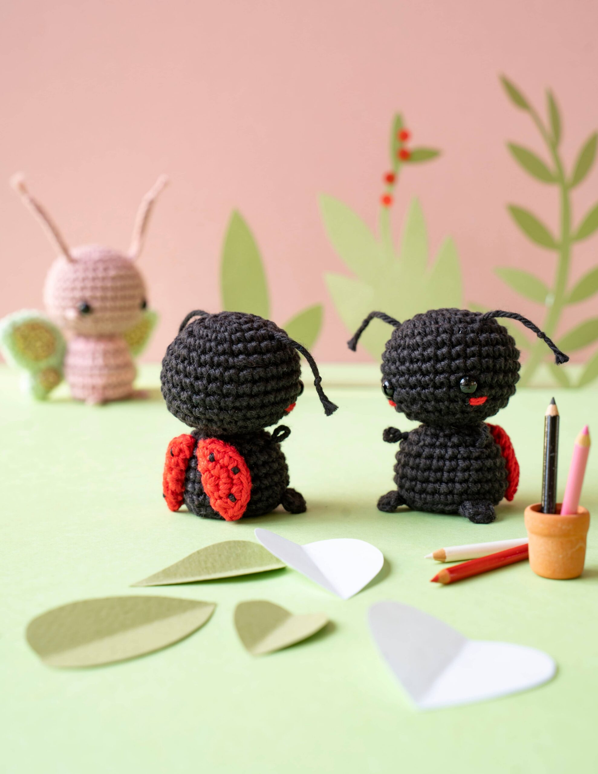 Mini coccinelle au crochet