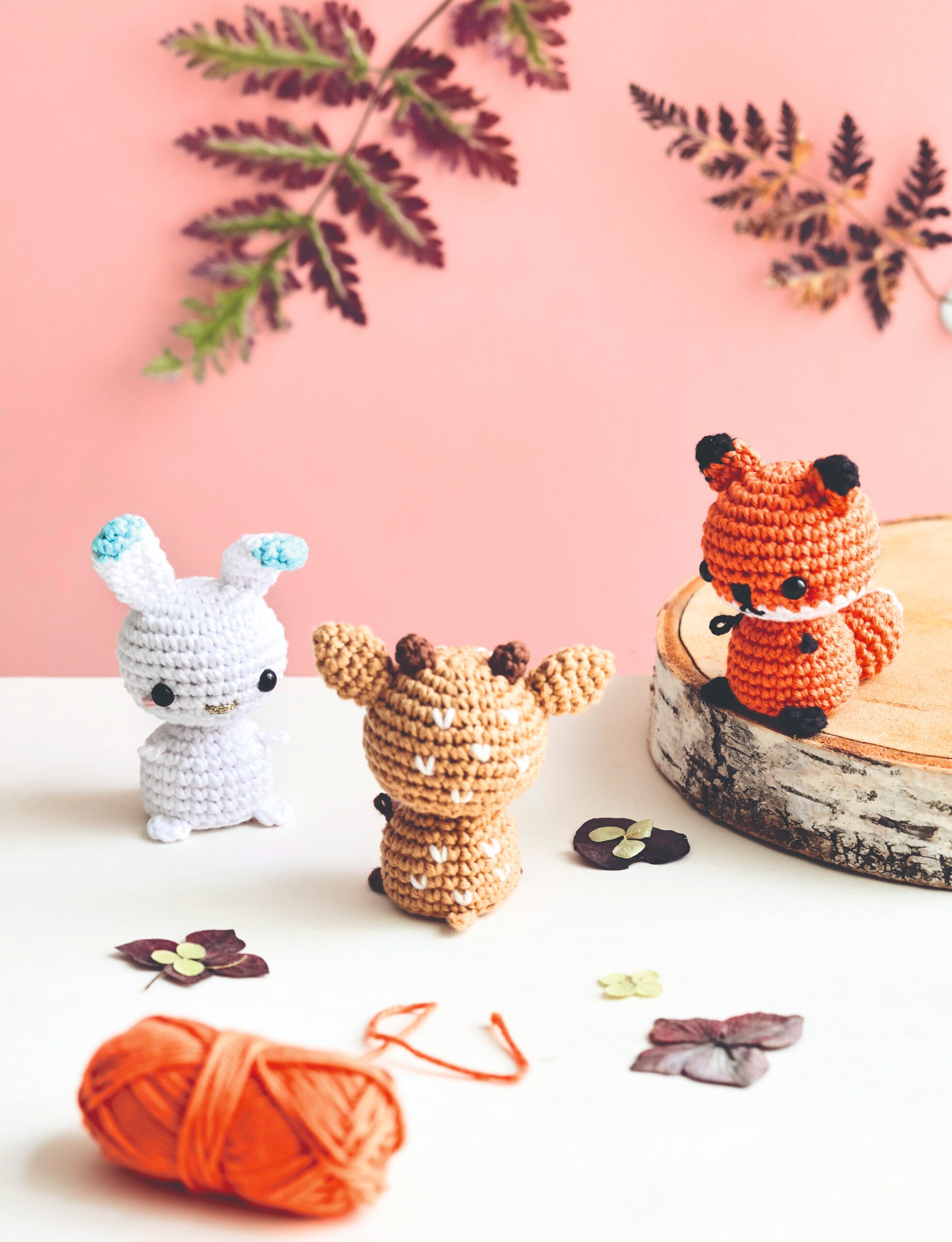 Mini lapin, renard et faon au crochet