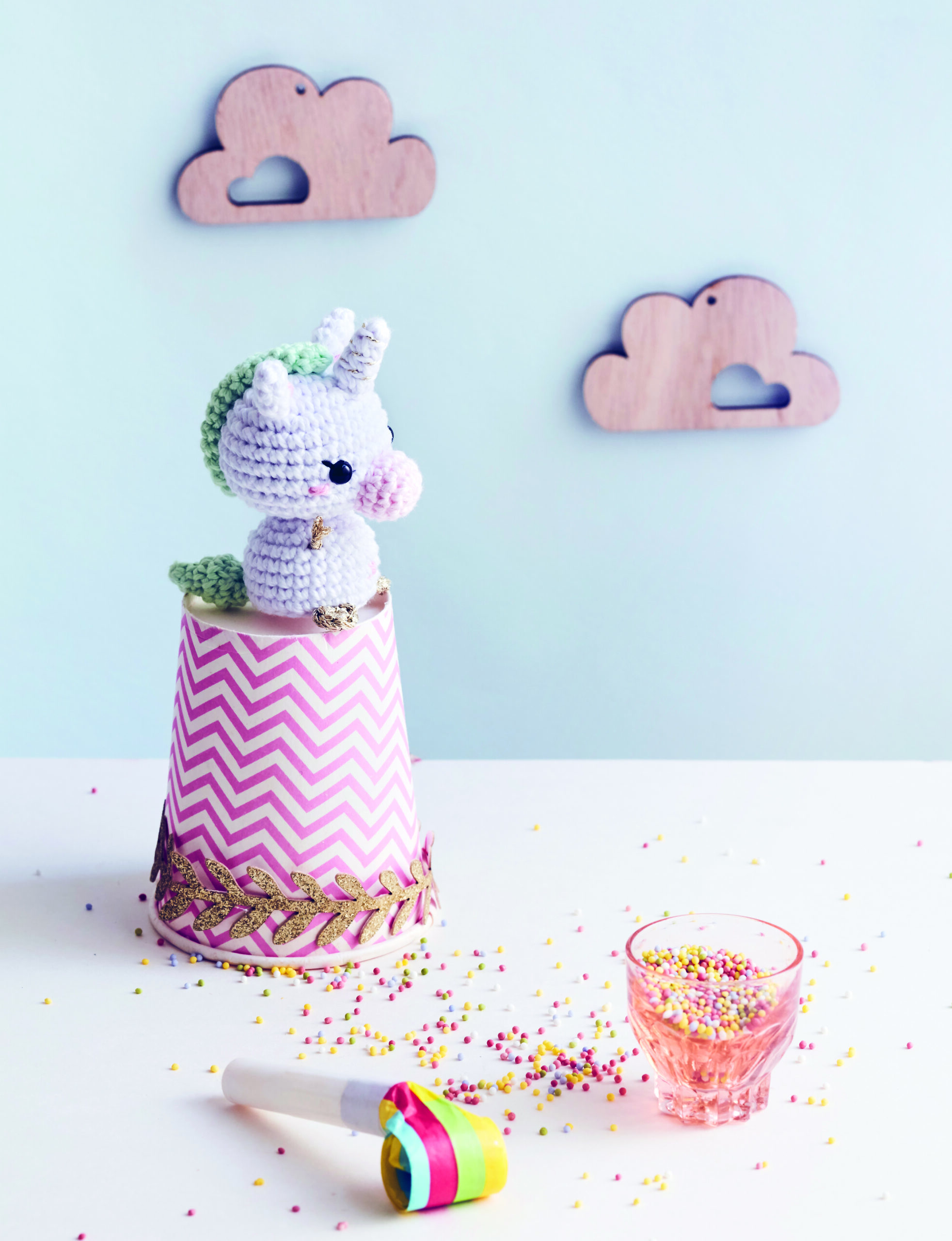 Mini licorne au crochet