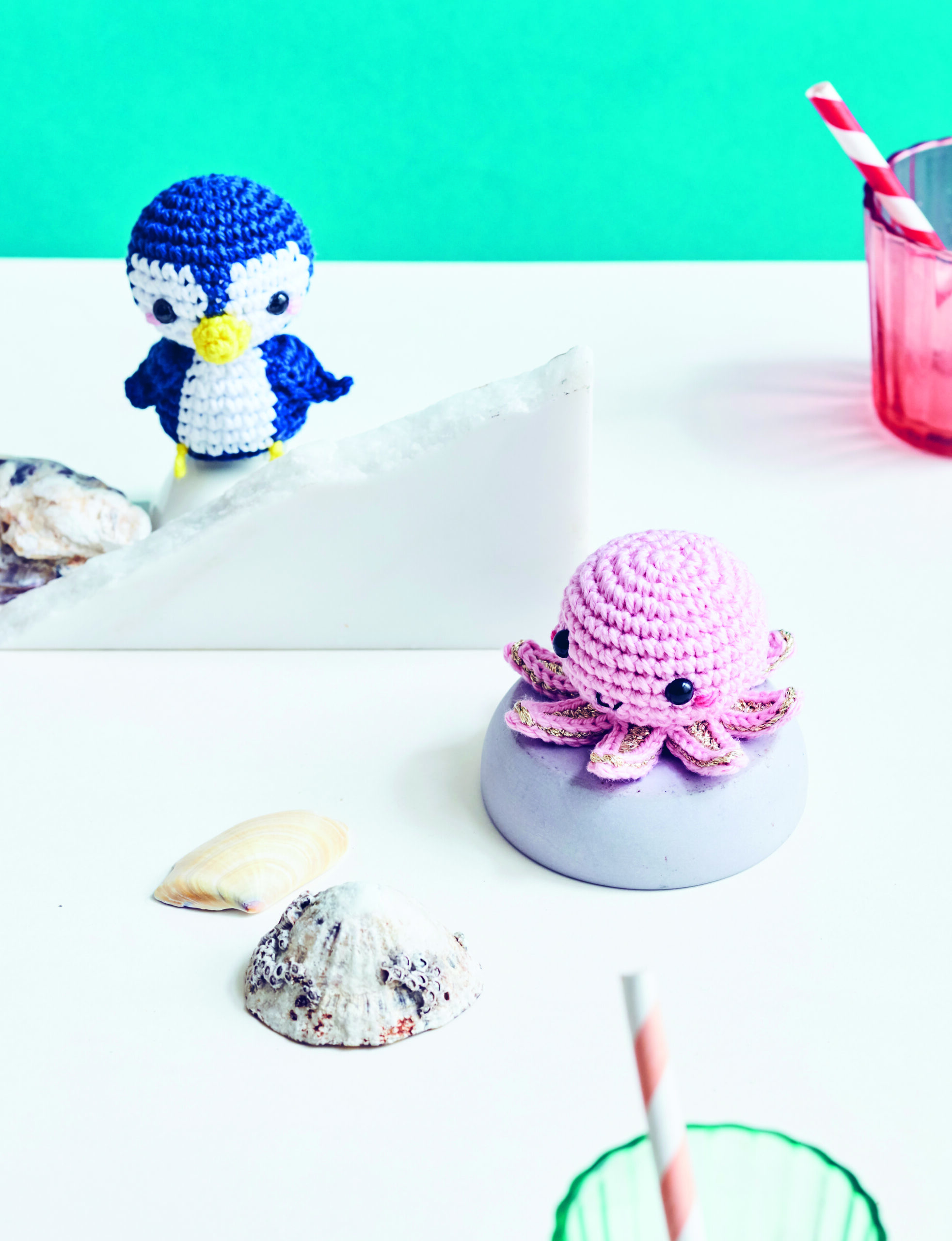 Mini pingouin et pieuvre au crochet