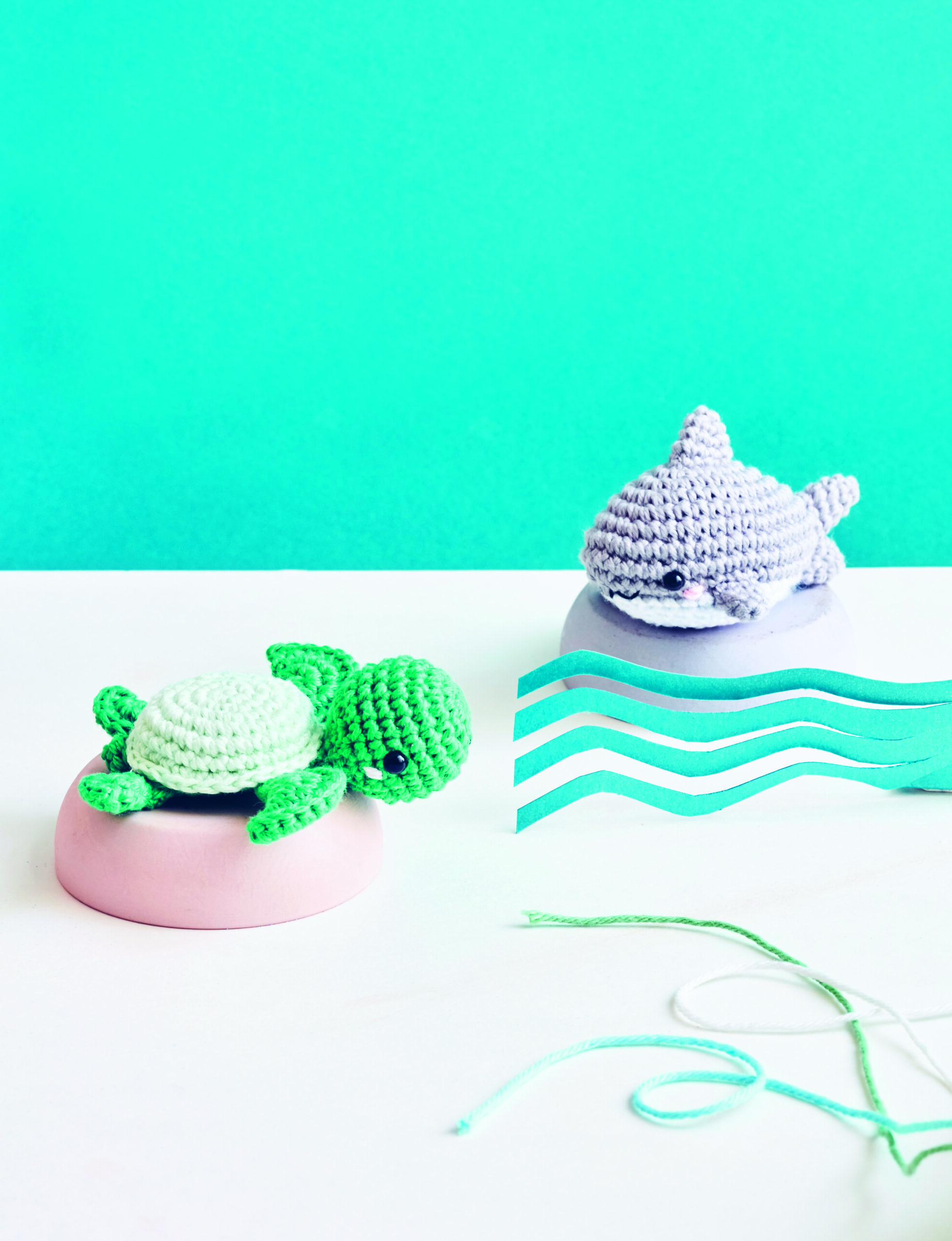 Mini tortue et requin au crochet