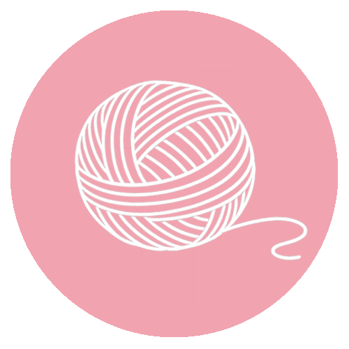 Logo pelote sur rond rose